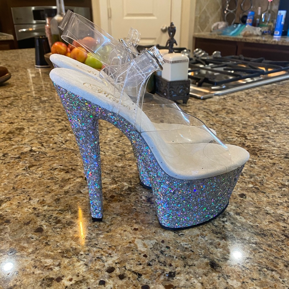 Pleaser Glitter Platform Heels